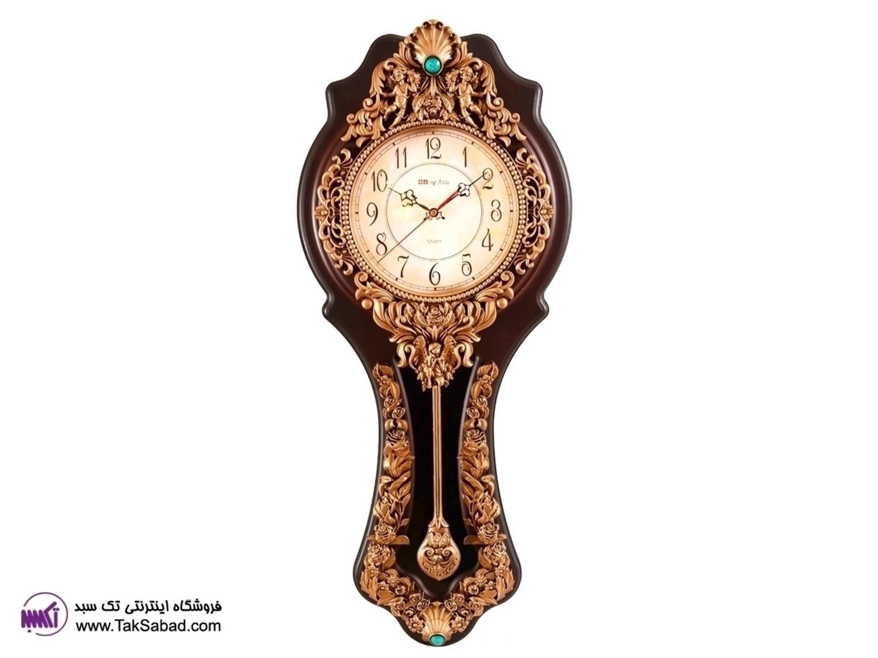 خرید ساعت دیواری پاندولی طرح چوب