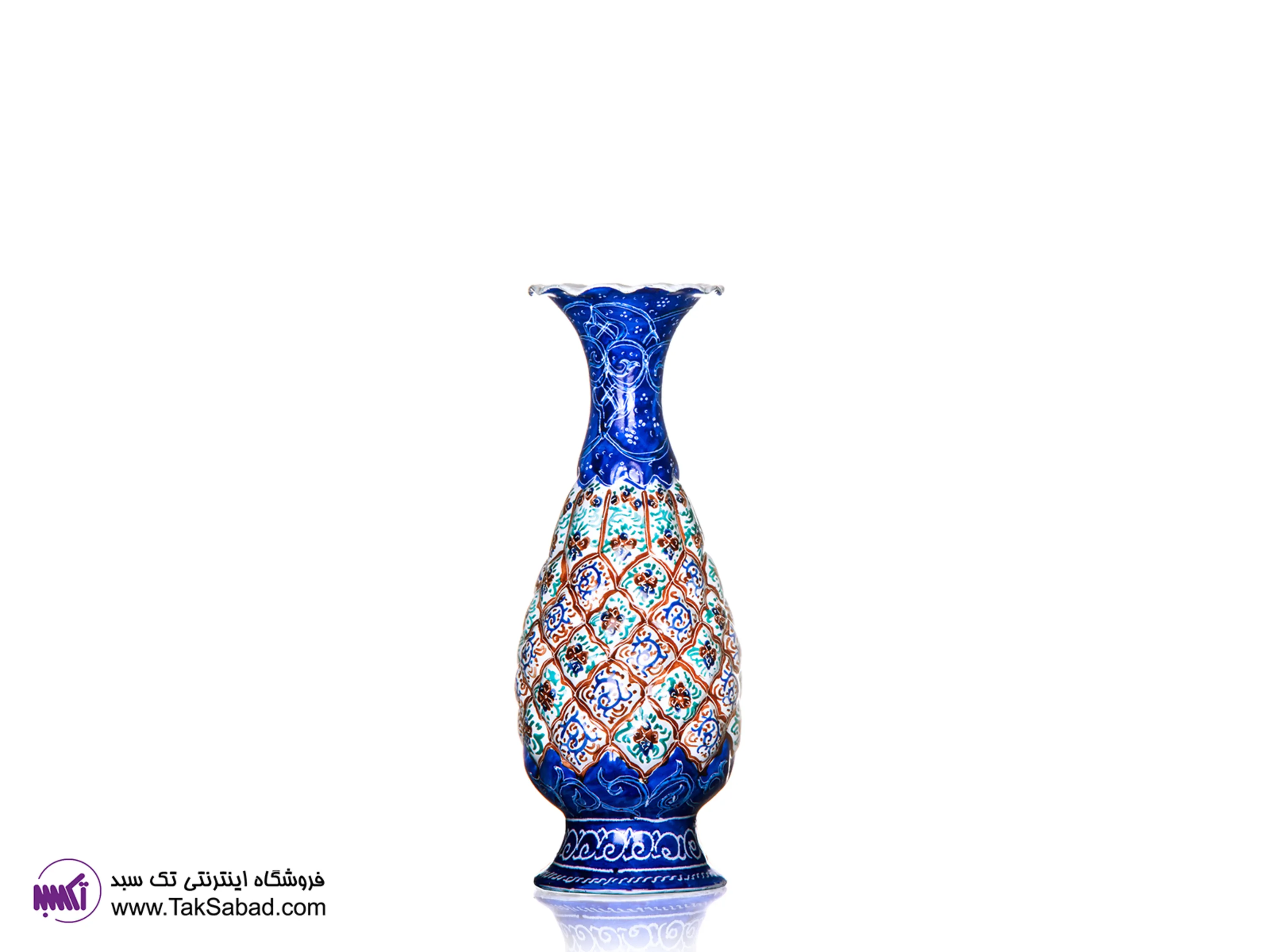 گلدان مسی میناکاری شده