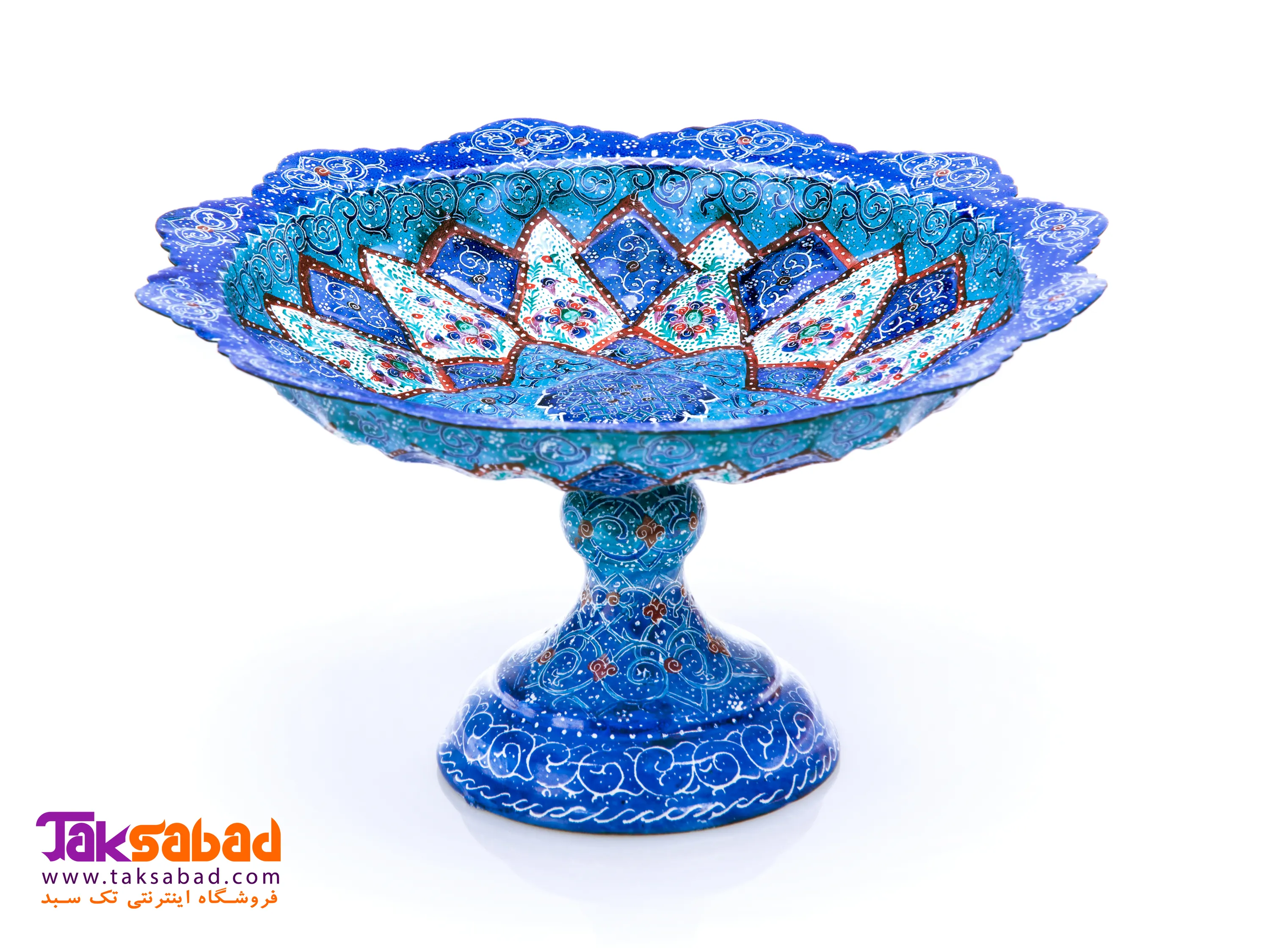 خرید بشقاب پایه دار مینا