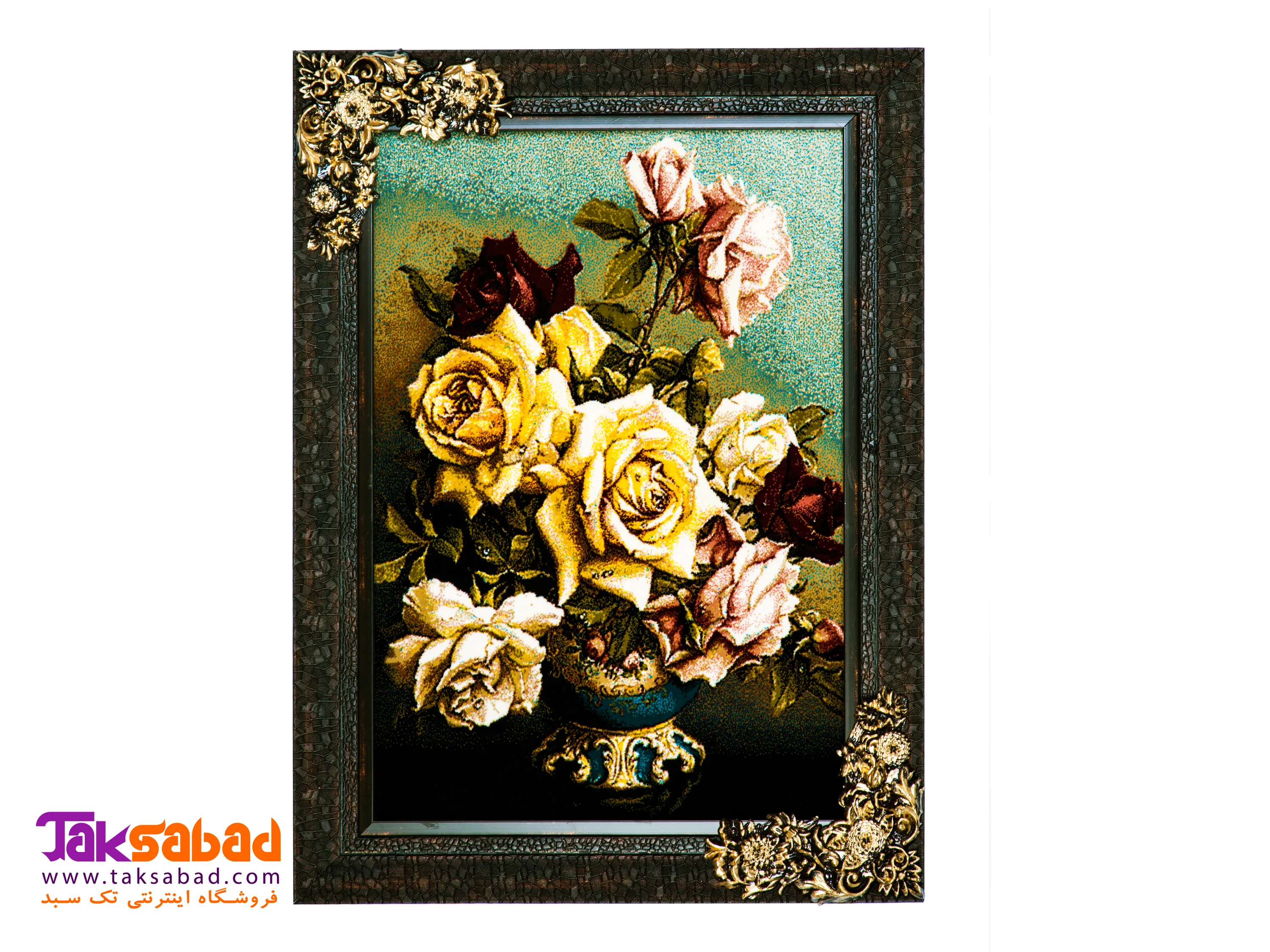 خرید تابلو فرش طرح گل رز