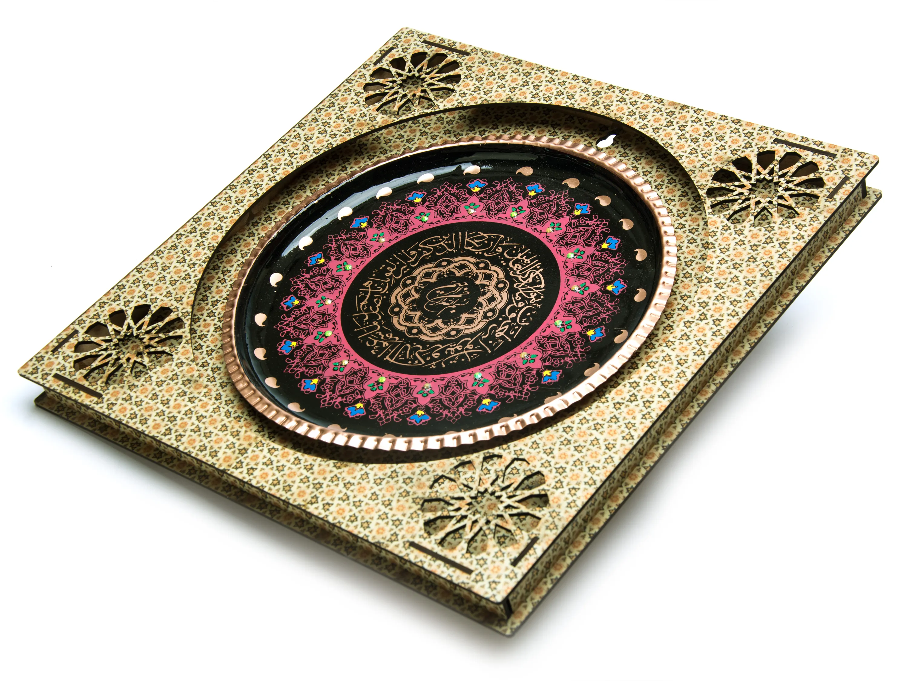 قاب مسی ان یکاد طرح خاتم خرید قاب مسی ان یکاد طرح خاتم