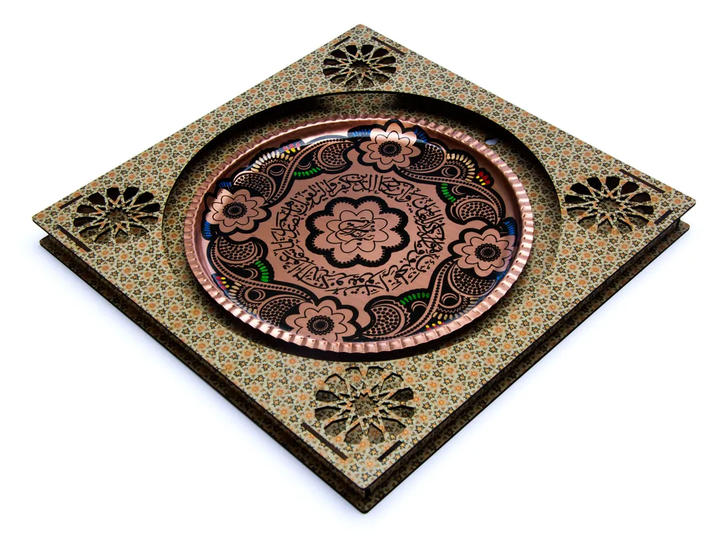 خرید قاب مسی ان یکاد طرح خاتم
