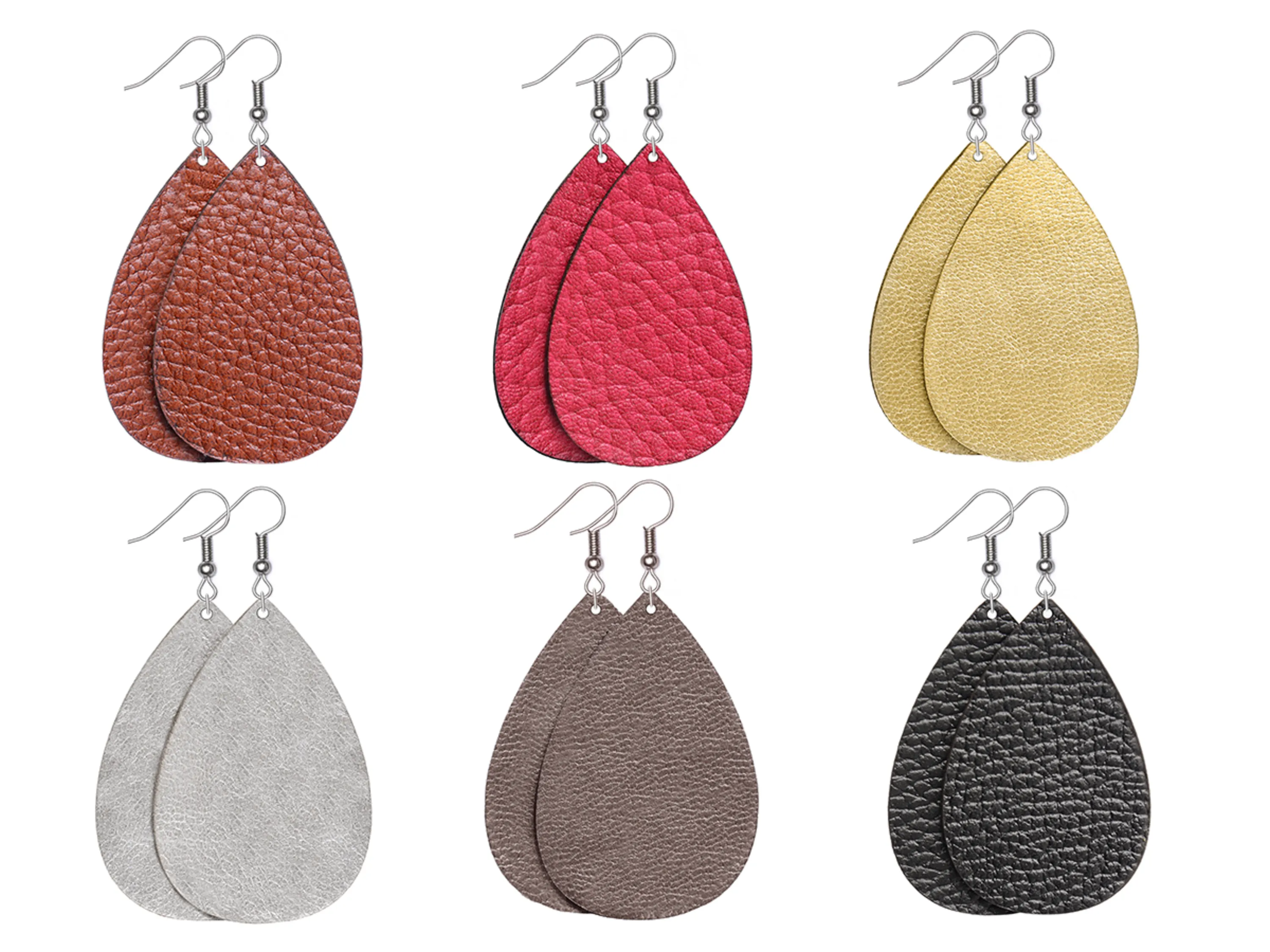 خرید ست 6 جفتی گوشواره چرم